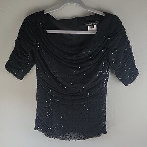 Tadashi Shoji sequin fitted top